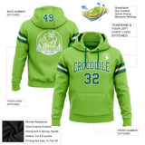 Custom Stitched Neon Green Kelly Green-White Football Pullover Sweatshirt Hoodie