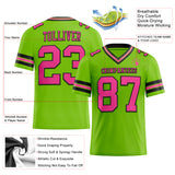 Custom Neon Green Pink-Black Mesh Authentic Football Jersey