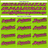 Custom Neon Green Pink-Black Authentic Baseball Jersey
