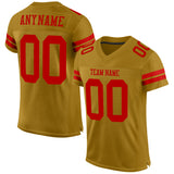 Custom Old Gold Red Mesh Authentic Football Jersey
