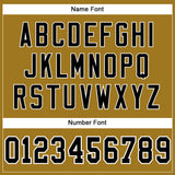 Custom Old Gold Black-White Mesh Authentic Football Jersey
