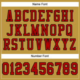 Custom Old Gold Red-Black Mesh Authentic Football Jersey