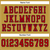 Custom Old Gold Red-Navy Mesh Authentic Football Jersey