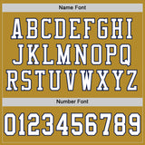Custom Old Gold White-Navy Mesh Authentic Football Jersey