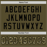Custom Olive Camo-Black Mesh Authentic Salute To Service Football Jersey