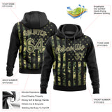 Custom Stitched Camo Olive-Cream 3D Sports Pullover Sweatshirt Salute To Service Hoodie
