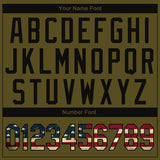 Custom Stitched Olive Vintage USA Flag-Black American Flag Sports Pullover Sweatshirt Salute To Service Hoodie