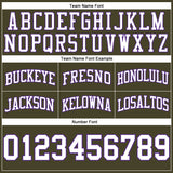 Custom Olive White-Purple Authentic Throwback Salute To Service Basketball Shorts