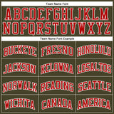 Custom Olive Red-White Authentic Throwback Salute To Service Basketball Jersey