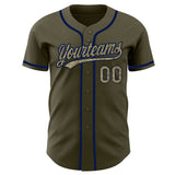 Custom Olive Camo-Navy Authentic Salute To Service Baseball Jersey