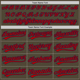 Custom Olive Red-Navy Authentic Salute To Service Baseball Jersey