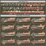 Custom Olive Vintage USA Flag-Cream Authentic Salute To Service Baseball Jersey