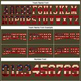 Custom Stitched Olive Vintage USA Flag Red-Cream Football Pullover Sweatshirt Salute To Service Hoodie