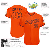 Custom Orange Orange-Navy Authentic Baseball Jersey