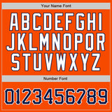 Custom Orange White Pinstripe Navy-White Authentic Baseball Jersey