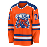 Custom Orange Royal-White Hockey Jersey Sale – UKSN INC