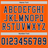 Custom Orange Navy-White Mesh Authentic Football Jersey