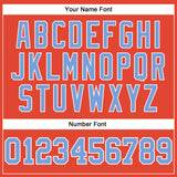 Custom Orange Light Blue-White Authentic Throwback Basketball Jersey