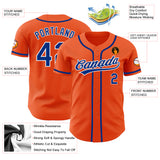 Custom Orange Royal-White Authentic Baseball Jersey