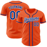 Custom Orange Royal-White Authentic Baseball Jersey