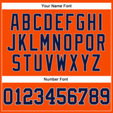 Custom Orange Navy-Gray Authentic Throwback Basketball Jersey