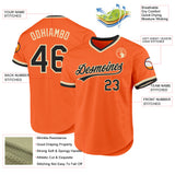 Custom Orange Black-Cream Authentic Throwback Baseball Jersey
