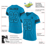 Custom Panther Blue Panther Blue-Black Mesh Authentic Football Jersey