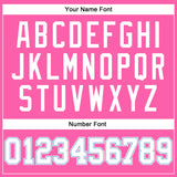 Custom Pink White-Light Blue Authentic Baseball Jersey