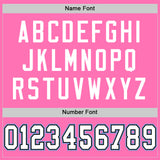 Custom Pink White-Light Blue Mesh Authentic Football Jersey