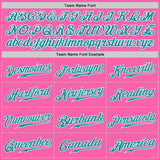 Custom Pink Teal-White Authentic Baseball Jersey