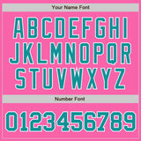 Custom Pink Teal-White Authentic Baseball Jersey