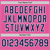 Custom Pink Navy-White Performance T-Shirt