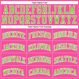 Custom Pink White Pinstripe Neon Green-White Authentic Basketball Jersey