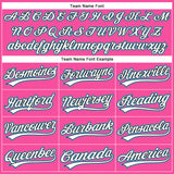 Custom Pink White Pinstripe Sky Blue Authentic Baseball Jersey