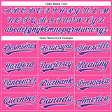 Custom Pink White Pinstripe Purple Authentic Baseball Jersey