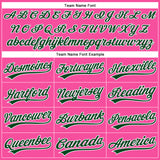 Custom Pink White Pinstripe Green Authentic Baseball Jersey