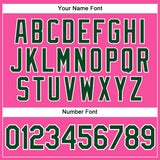Custom Pink White Pinstripe Green Authentic Baseball Jersey