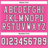 Custom Pink White-Black Mesh Authentic Football Jersey
