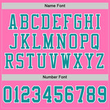 Custom Pink Teal-White Mesh Authentic Football Jersey