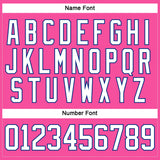 Custom Pink White-Royal Hockey Lace Neck Jersey