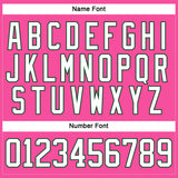 Custom Pink White-Green Hockey Lace Neck Jersey