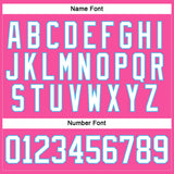 Custom Pink White-Sky Blue Hockey Lace Neck Jersey