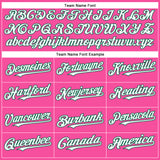 Custom Pink White-Kelly Green Authentic Baseball Jersey