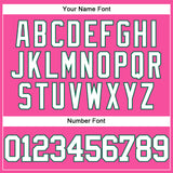 Custom Pink White-Kelly Green Authentic Baseball Jersey