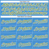 Custom Powder Blue Gold-White Authentic Baseball Jersey