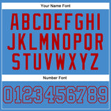 Custom Powder Blue Powder Blue-Red Authentic Baseball Jersey