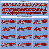 Custom Powder Blue Red Pinstripe Red-Black Authentic Baseball Jersey