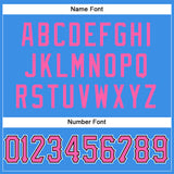 Custom Powder Blue Pink-Black Mesh Authentic Football Jersey