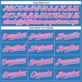 Custom Powder Blue Pink-White Authentic Sleeveless Baseball Jersey