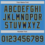 Custom Powder Blue Navy Gold-White Authentic Baseball Jersey